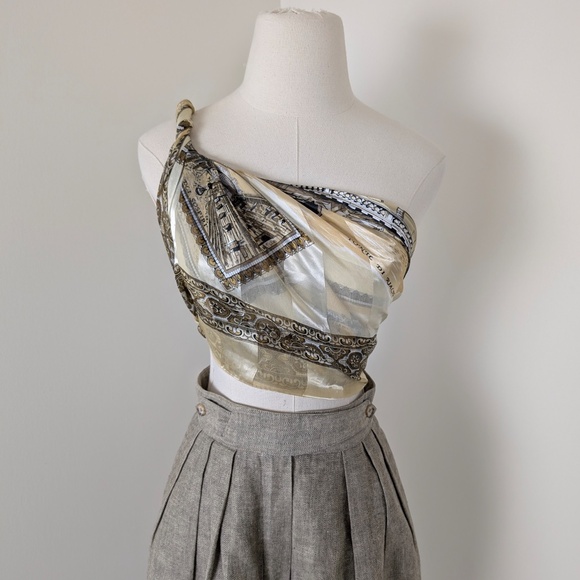 Venezia Large Square Scarf Satin Map Italy Shiny - Picture 14 of 15